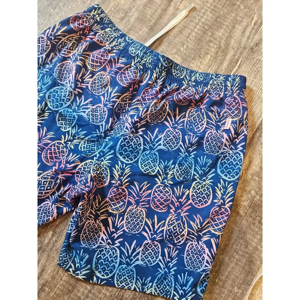 Chubbie neon pineapple swim trunks mens xl 7in inseam Pockets shorts
